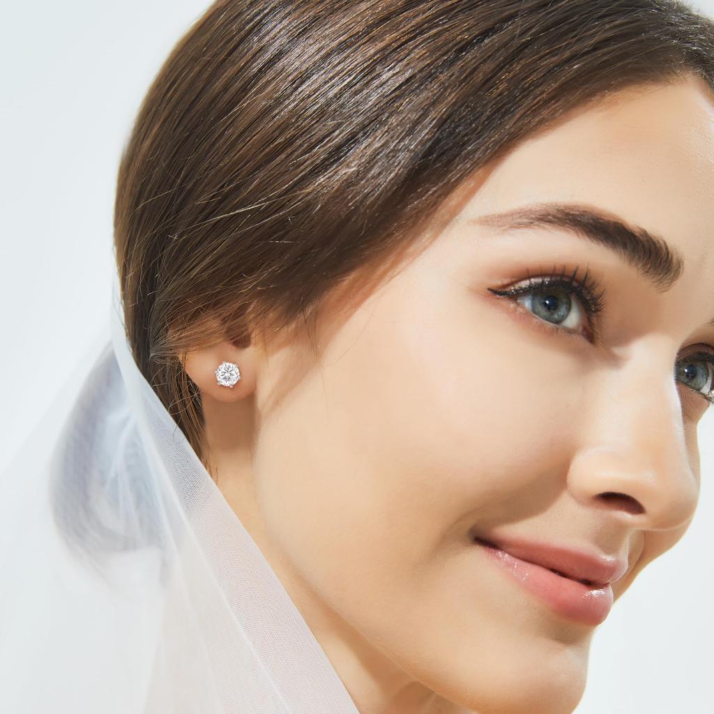 MomentWish Серьги с муассанитом 1 карат Серьги Гипоаллергенные серьги D Color VVS1 Серьги с имитацией бриллианта 5 мм Серьги, женские женские женские