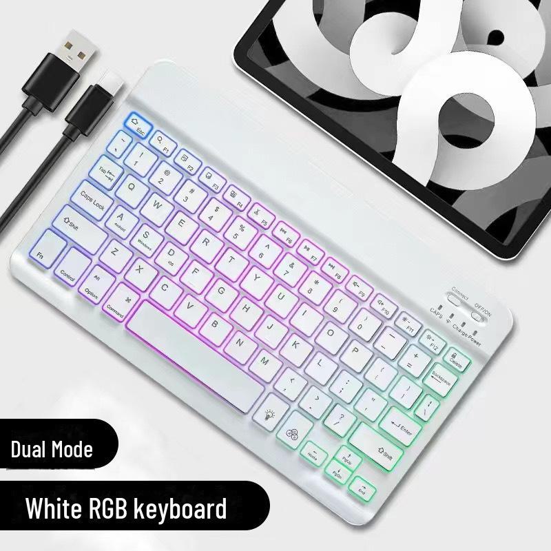 Portable Rainbow Bluetooth Keyboard and Mouse Set for iPad & Mobile Devices