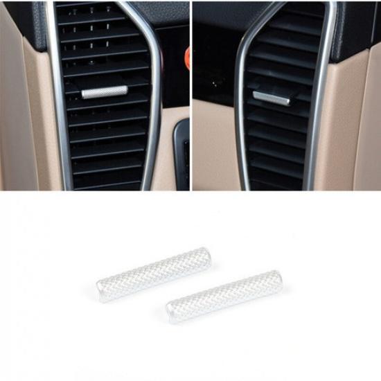 2pcs Silver AC Vent Toggle Piece Outlet Clip Strip For Porsche Cayenne 2018-