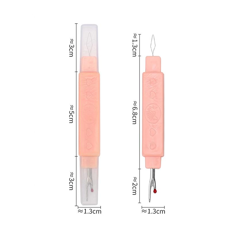 Швейная игла, нитевдеватель, вспарыватель швов, швейный инструмент двойного назначения, портативный домашний нитеобрезатель с двойной головкой и защитным чехлом 2-в-1