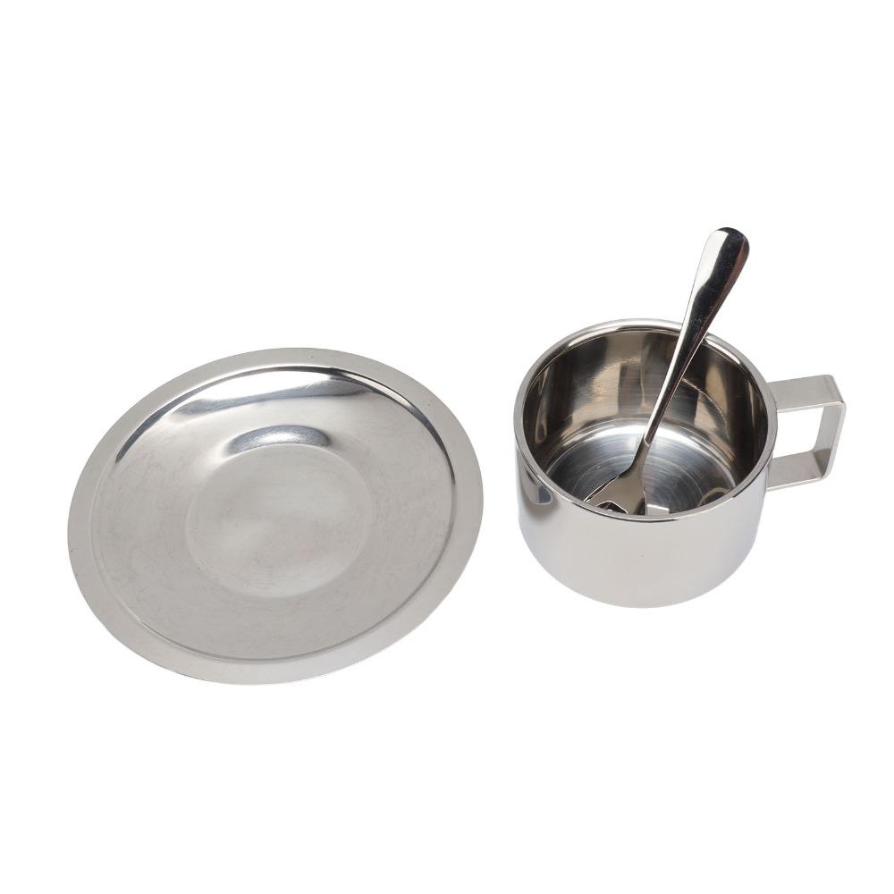 Double Walled Stainless Steel Coffee Cup 200ml Capacity Tea Cup Modern Double Walled Cup  Cafe
