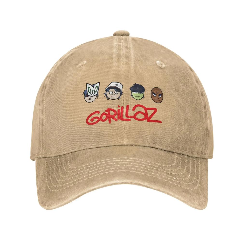 Кепка-бейсболка Gorillazs Band Sun Повседневная Унисекс-Подростковая Стирка Тракер Кепка Прямая поставка Теннис Скейт Кепка-snapback Подарок на день рождения