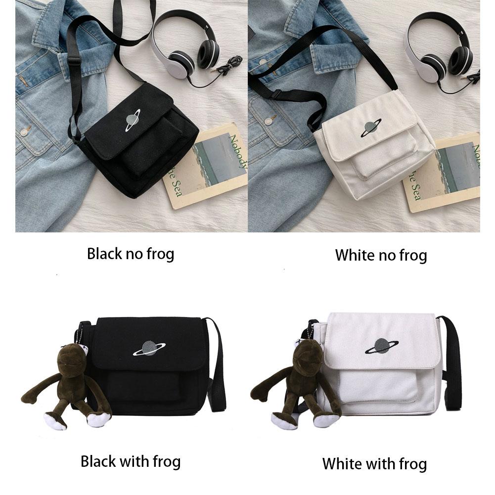 Мужская и женская холщовая сумка через плечо, Южная Корея, вышитая звезда, сумка почтальона