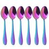 6Pcs/Set Mirror Gold Cutlery Set Cake Fruit Spoon Dinnerware Set Dinner Spoon Tableware Stainless Steel Flatware Silverware Set