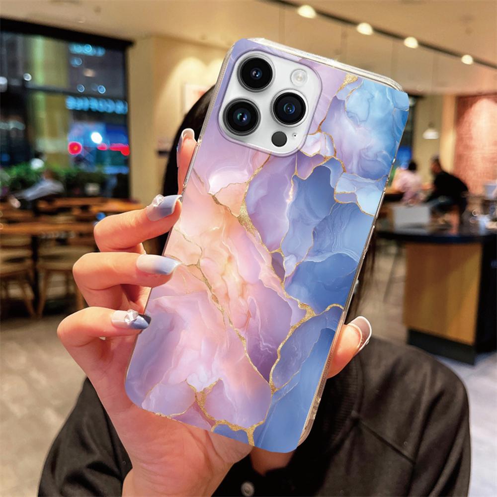 Для Apple iPhone 12 Pro Max 14 13 Plus Прозрачный Чехол Прозрачный для Художественного Розового Мрамора Белого Коричневого Леопардового Принта Чехол для Телефона TPU