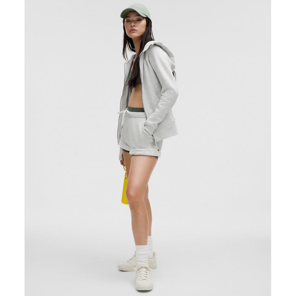 Lululemon Толстовка с капюшоном Scuba Full Zip с цветочным принтом Ultra Light Grey