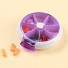 Portable Weekly Pill Box 7 Compartments Dustproof Moisture-proof Rotary See-through Cover Pocket Size Business Trip Outdoor Travel
