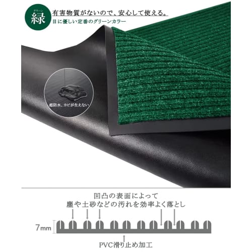 Bcrio Large Entrance Mat, Outdoor/Indoor, Non-Slip, Absorbent, Mud-Resistant, for Commercial and Home Use, Office/Store (Green, 60x90cm)