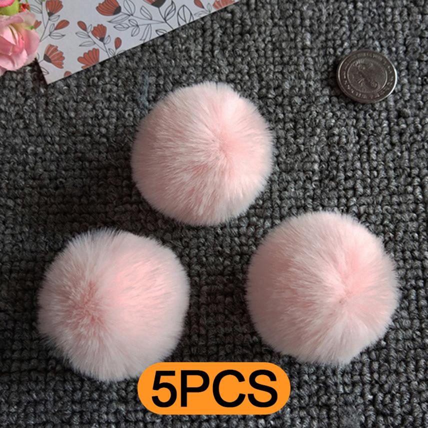 5 шт. 4 см 5 см помпон из искусственного меха, пушистые мягкие шарики, сделай сам, помпон для волос, помпон для рукоделия, ручной работы, материалы для шитья