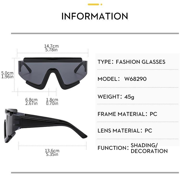 2025 Punk One-Piece Shield Sunglasses For Women Men Big Frame Luxury Brand Y2K Windproof Glasses Sports Cycling Eyewear UV400