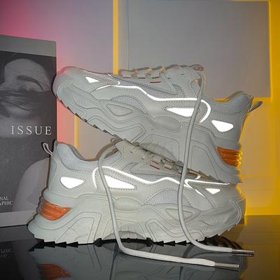 Белые туфли, весенне-осенние женские повседневные туфли на толстой подошве, увеличивающие рост, модные модные женские кроссовки для бега, женские