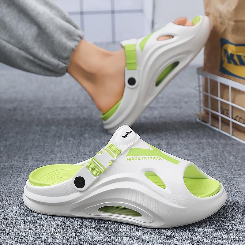 Модная мужская летняя уличная обувь слипоны, противоскользящая, для подростков, сенсация шага, мягкая подошва, спортивные сандалии для вождения, пляжные, большой размер 45