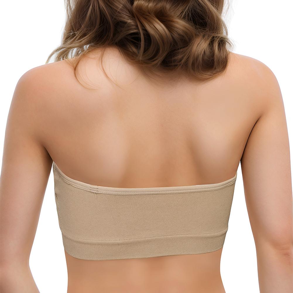 Varsbaby Strapless Bandeau Bra for Women Non-Slip Padded Wireless Tube Top Bra