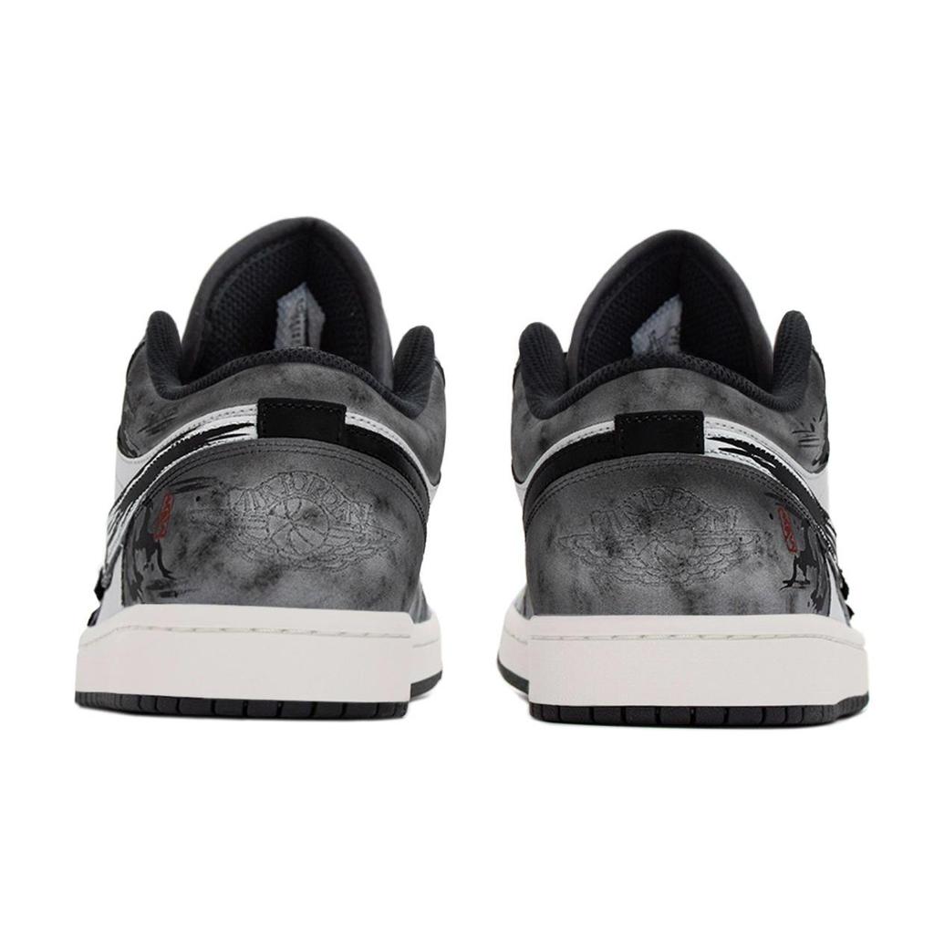 Jordan Air Jordan 1 CNY Box, Da Si Ma Low top Vintage Basketball Shoes Unisex Black White 553558-044(TeamA-S-BOX)