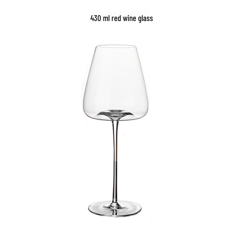 Ensusu Handmade Crystal Red Wine Glass, Red Stem Black Base