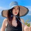 18 см широкополая двухсторонняя шляпа рыбака, закрывающая лицо, для женщин, летняя защита от солнца, защита от ультрафиолета