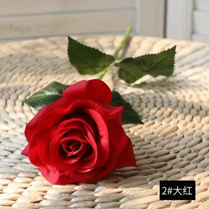Latex Real Touch Rose Artificial Silicone Rose Flowers for Wedding Home Party Decoration Fake Flower Christmas New Year Gift