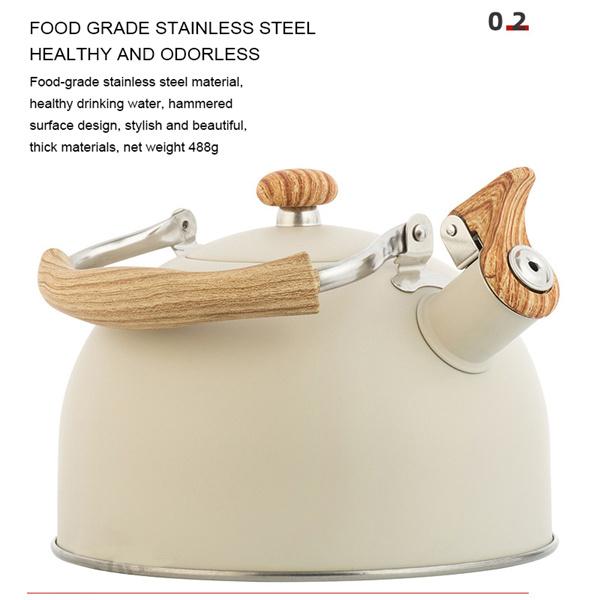 Чайник со свистком, чайник из нержавеющей стали с термостойкой ручкой для всех плит