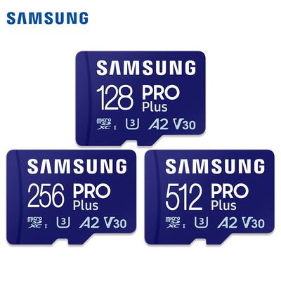 Samsung Карта памяти microSD PRO Plus 128 ГБ microSDXC 256 ГБ, 512 ГБ До 180 МБ/с, Full HD и 4K, UHS I, C10, U3, V30, A2, для телефонов, GoPRO и камеры дрона DJI