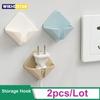 2pcs Plug Hooks Kitchen Organizer Self-adhesive Wall Hook Bathroom Razor Hook Toothbrush Holder Home and Decoration Wall Hanger