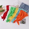Summer Solid Color Wrinkled Silk Scarf Women'S Dopamine Orange Outfit Bright Color Imitation Silk Scarf Sweet Headband