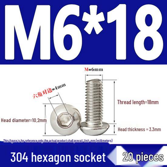 Шестигранные винты с полусферической головкой из нержавеющей стали по ISO7380 - от M2 до M16