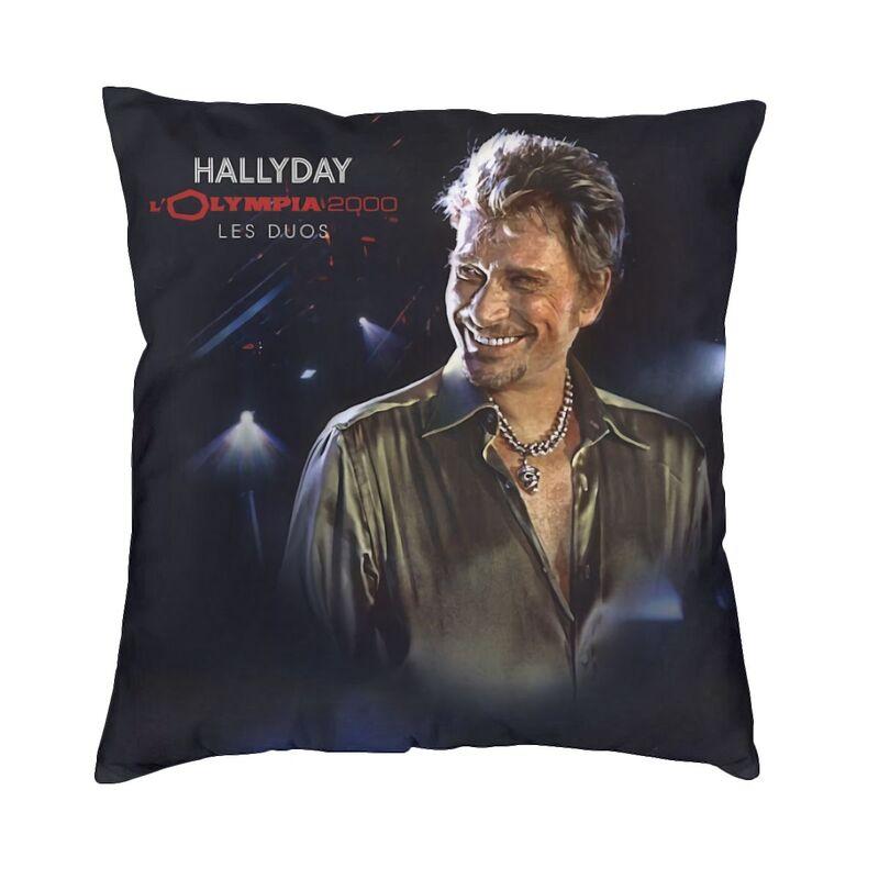 Fashion Johnny Hallyday Cushion Cover x Soft Singer French France Pillow Case for Car Square Pillowcase Home Decorative