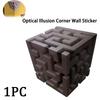 3D Three-Dimensional Optical Illusion Corner Wall Decal Large Removable Peel Stick Art Modern Home Decor For Living Room Office
