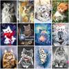 5D Diamond Painting Animal Cute Cat Diamond Embroidery Cross Stitch Rhinestones Full Square Round Drill Pictures Art Home Decor
