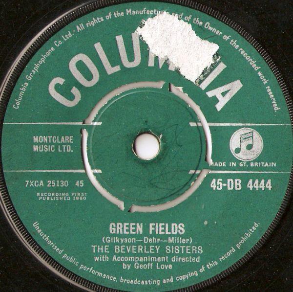 7-дюймовая пластинка BEVERLEY SISTERS Green Fields 45DB4444 Columbia 1960 UK Поп Б/у