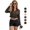 Women’s Jackets Tie-dye Faux Leather Stand Collar Long Sleeves Zipper Crop Top Matte Finished Stylish Short Coat Bomber Motorcycle Punk Jacket