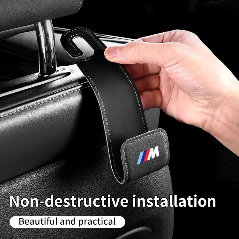 Car Sticker 2025 Hot Hidden Car Back Seat Hook Headrest Suede Accessories For BMW Motorsport X1 X3 X5 E39 E46 E90 F20 E60 F30 E3