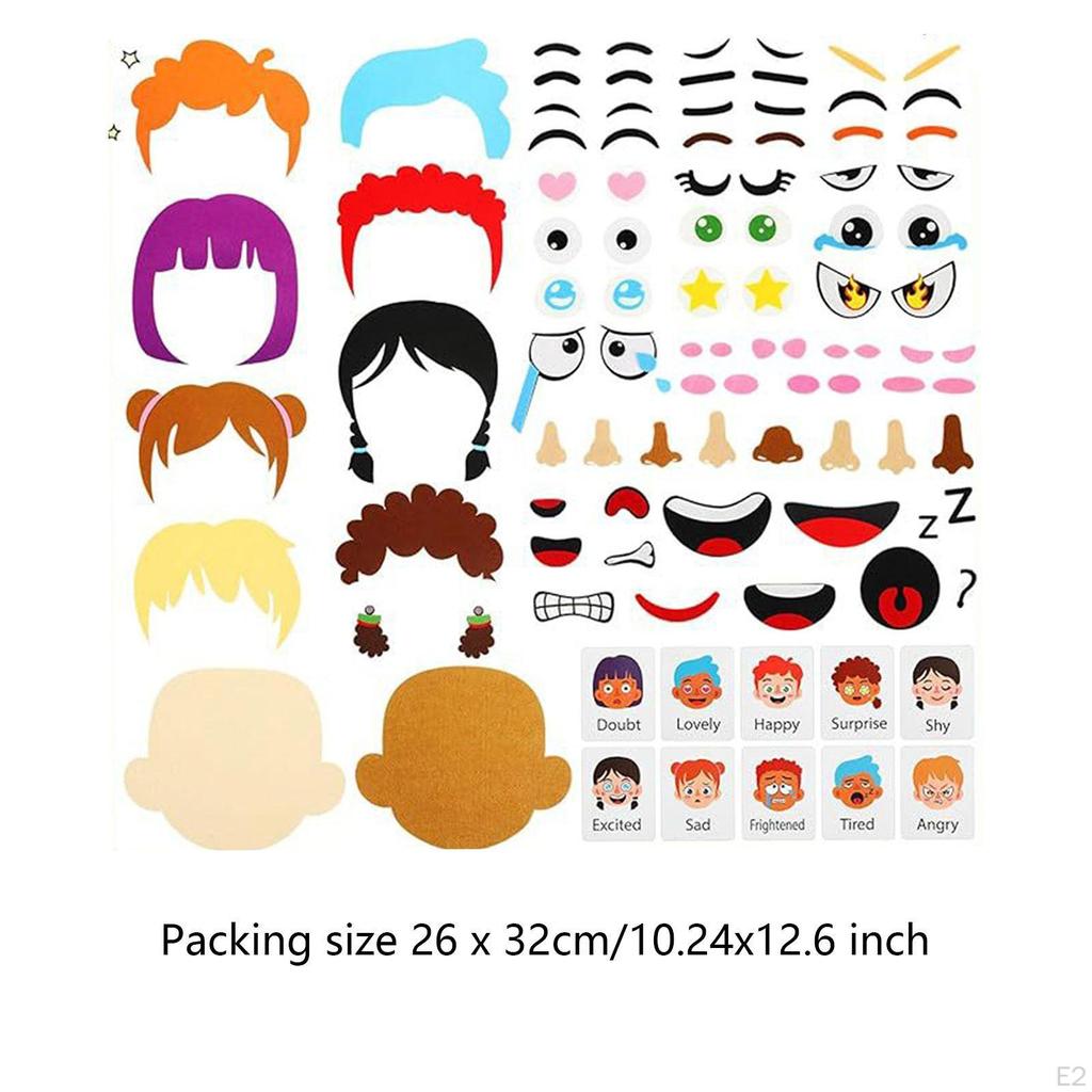 Social Emotional Learning Make A Funny Faces Stickers Games, Preschool Educational Toy for Kids,