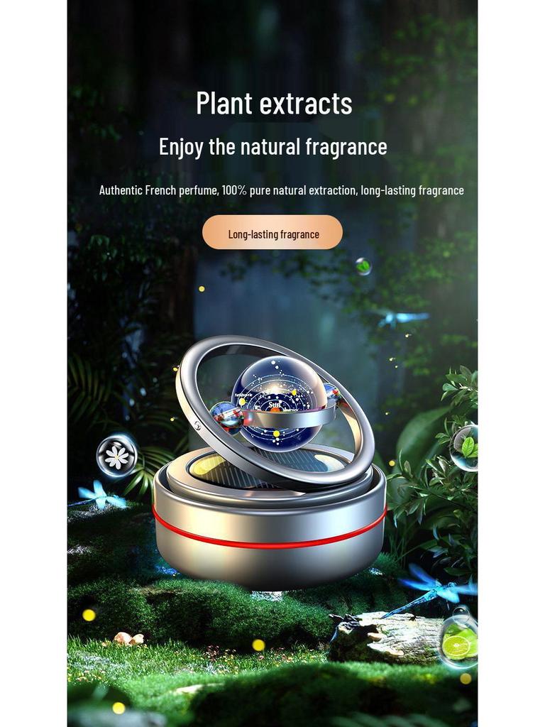 Солнечный автомобильный ароматизатор: Двухкольцевой вращающийся дезодоратор для духов для украшения интерьера