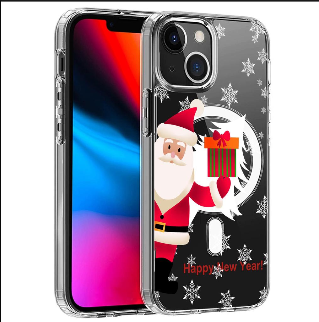 Подарок от Деда Мороза Магнитный Прозрачный Чехол-Крышка для iPhone 15/16/17 Pro Max
