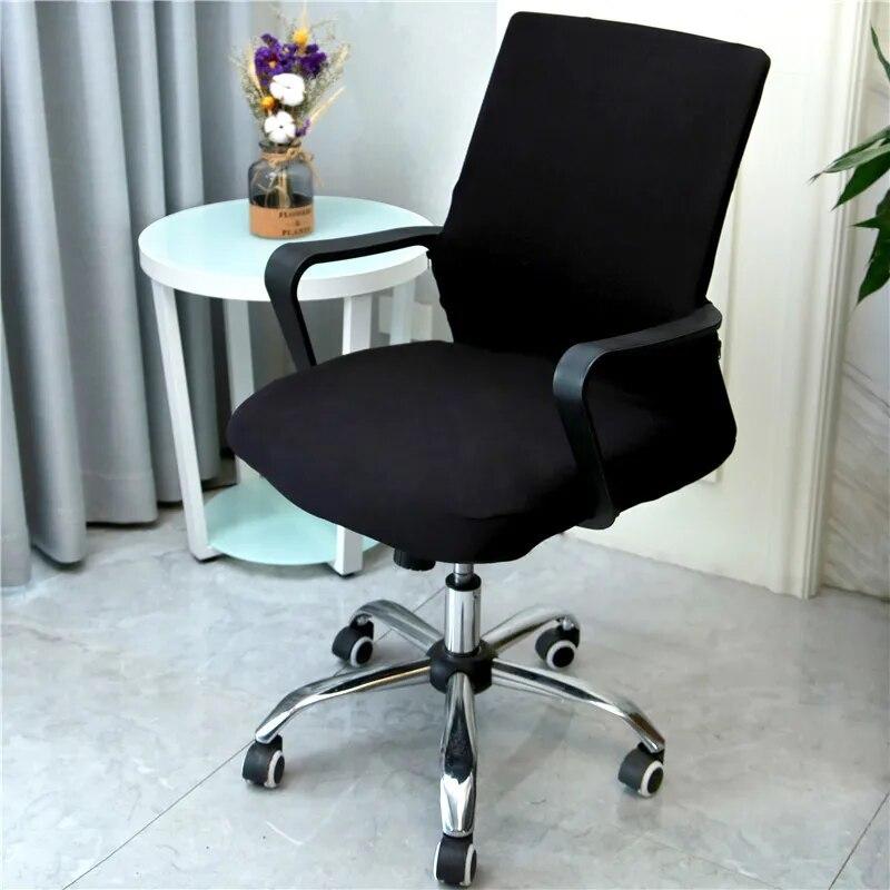 Сплошной цвет эластичный подлокотник, чехол для офисного стула, эластичные простые тканевые чехлы на сиденья компьютера, моющийся декор, защита для вращающегося стула