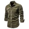 TrendHub New Single Breasted 100% Cotton Men's Shirt Business Casual Fashion Solid Color Corduroy Men Shirts Autumn Slim Shirt Men