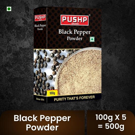 Pushp Brand Black Pepper Powder (100g) (Pack of 5)