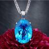 BELLA BOX Новая роскошная высококачественная овальная синяя подвеска в форме капли, женская модная цепочка на ключицы, изысканные ювелирные изделия высокого качества