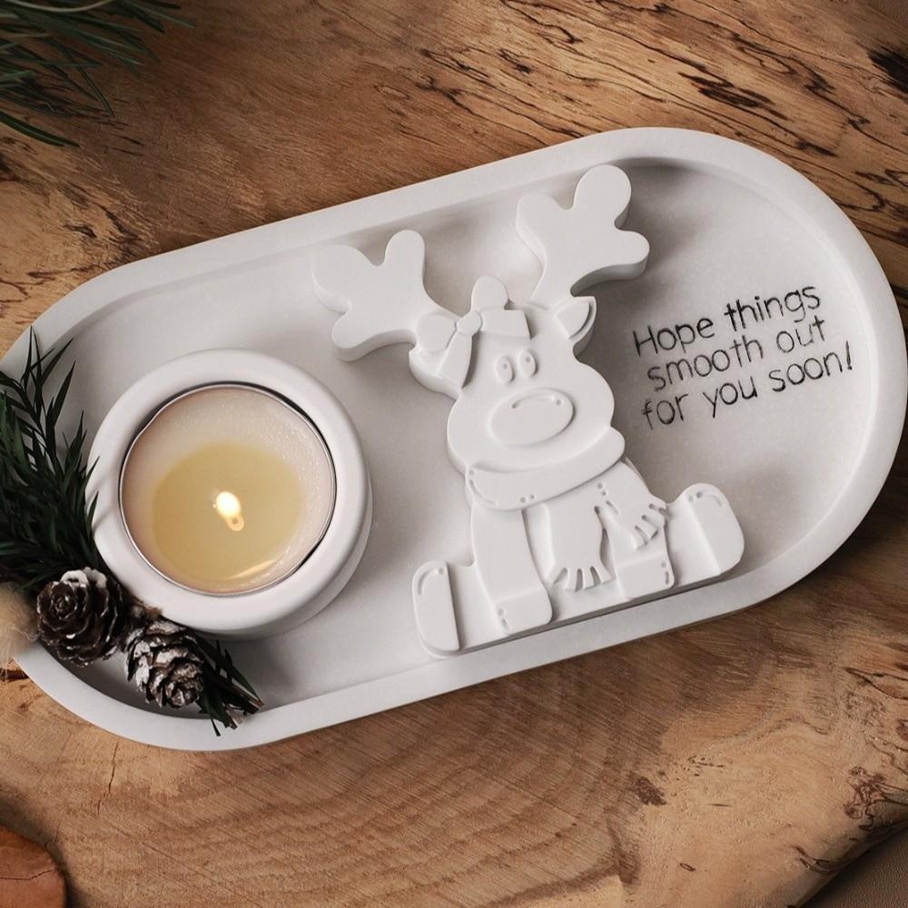 Creative 3D Reindeer Silicone Mold Sitting Position Cute Christmas Ornament Mold Handmade Craft DIY Craft Mold Christmas Decor