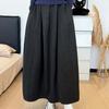 Skirt for Women Casual High Waist Long Loose Thickened Stretchy Slim Solid Colour Skirt
