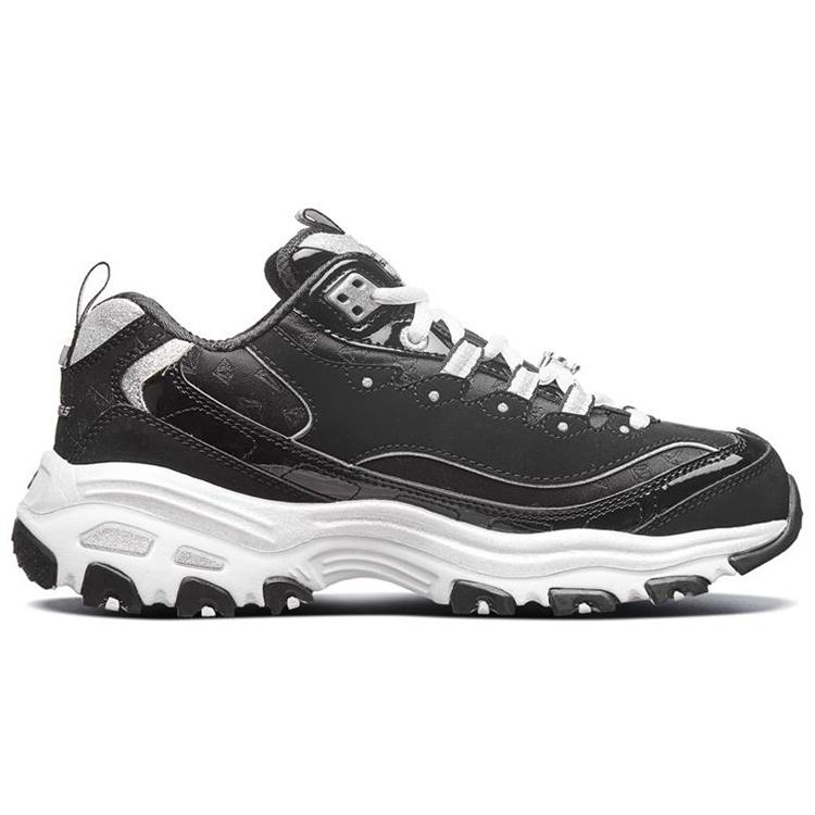 (WMNS) Кроссовки Skechers D'Lites Черно-Бело-Серые Женские 12242-BKW