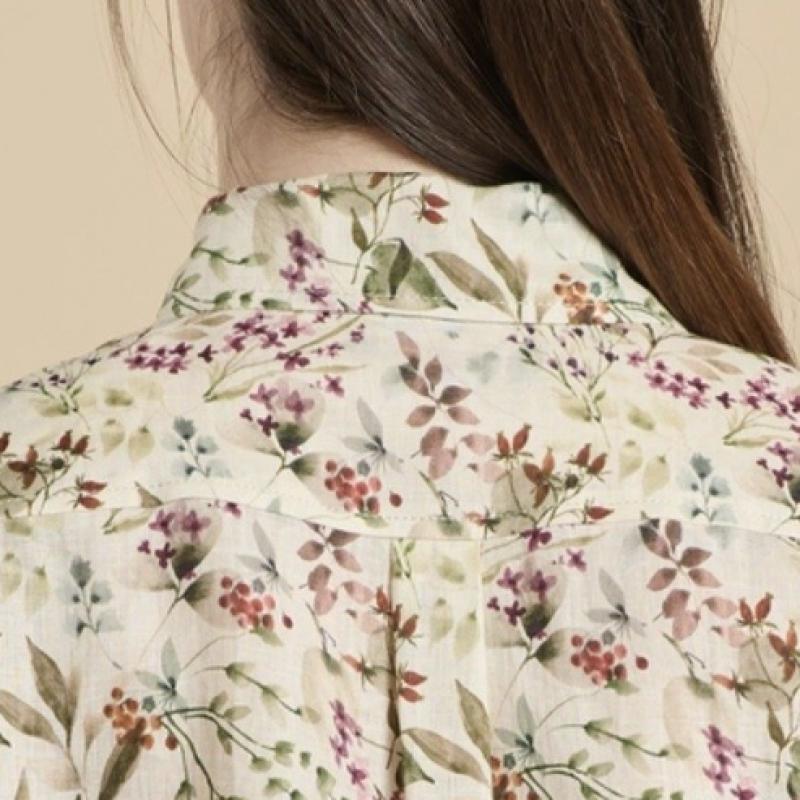 Bcbg Floral Linen Blouse B6m3b403