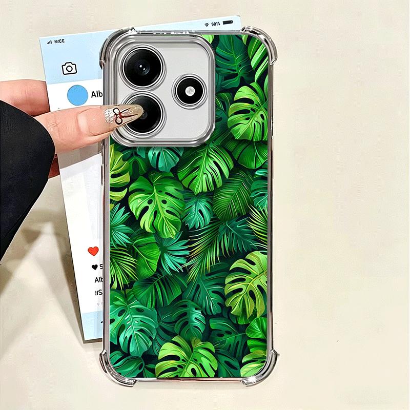 Летние Растения Зеленый Лист Покрытие Чехол для Телефона Для Xiaomi Poco X5 X6 X7 X8 Pro Max F8 Ultra F7 M8 M7 M5S Redmi 15C 15 14C 13C 13 X3