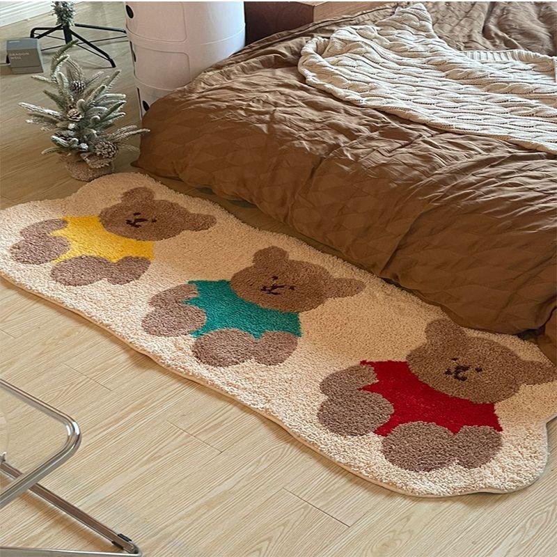 Ковер Прикроватный коврик Коврик для пола в спальне Коврик для ног в форме цветка ландыша Стиль напольного покрытия Длинная полоса Имитация кашемирового ковра