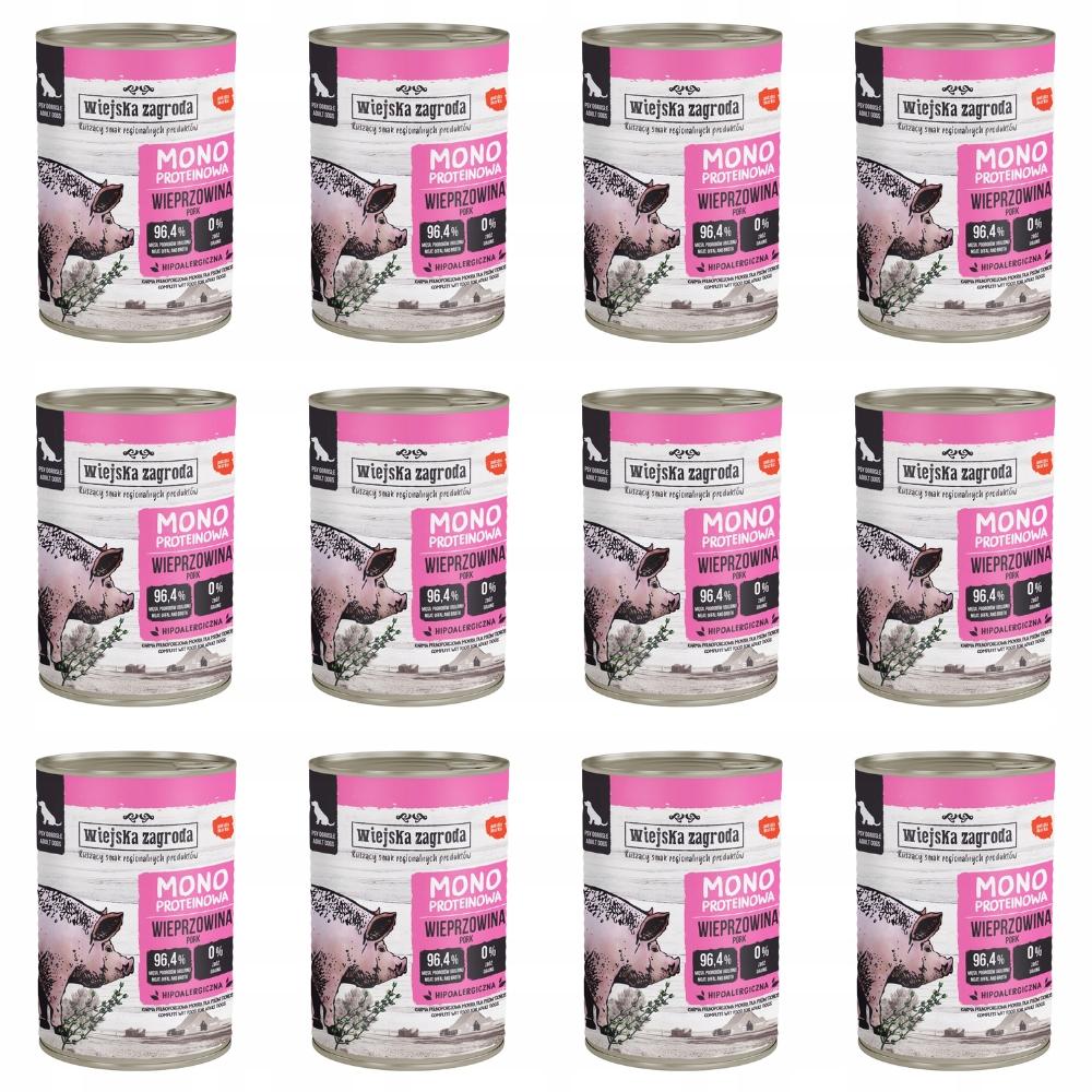 Wet Dog Food Wiejska Zagroda Monoprotein Pork 12X400G