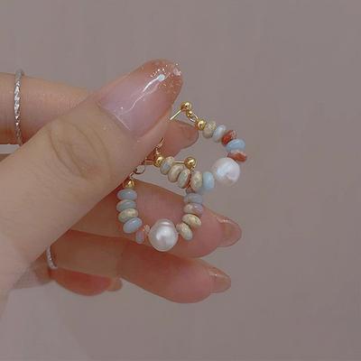 Модные и свежие серьги с бисерными серьгами для женщин