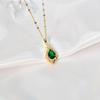 Street Auction Of The Same Jade Water Drop Necklace For Women'S Fresh And Natural Retro Micro-Inlaid Zircon Pendant Collarbone Chain