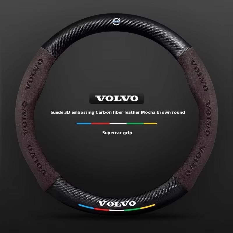 Car Steering Wheel Cover For Volvo XC40 XC60 XC70 XC90 C30 C40 S60 S80 S90 V40 V60 V90 ES90 Suede 38cm Anti-Slip Car Accessories