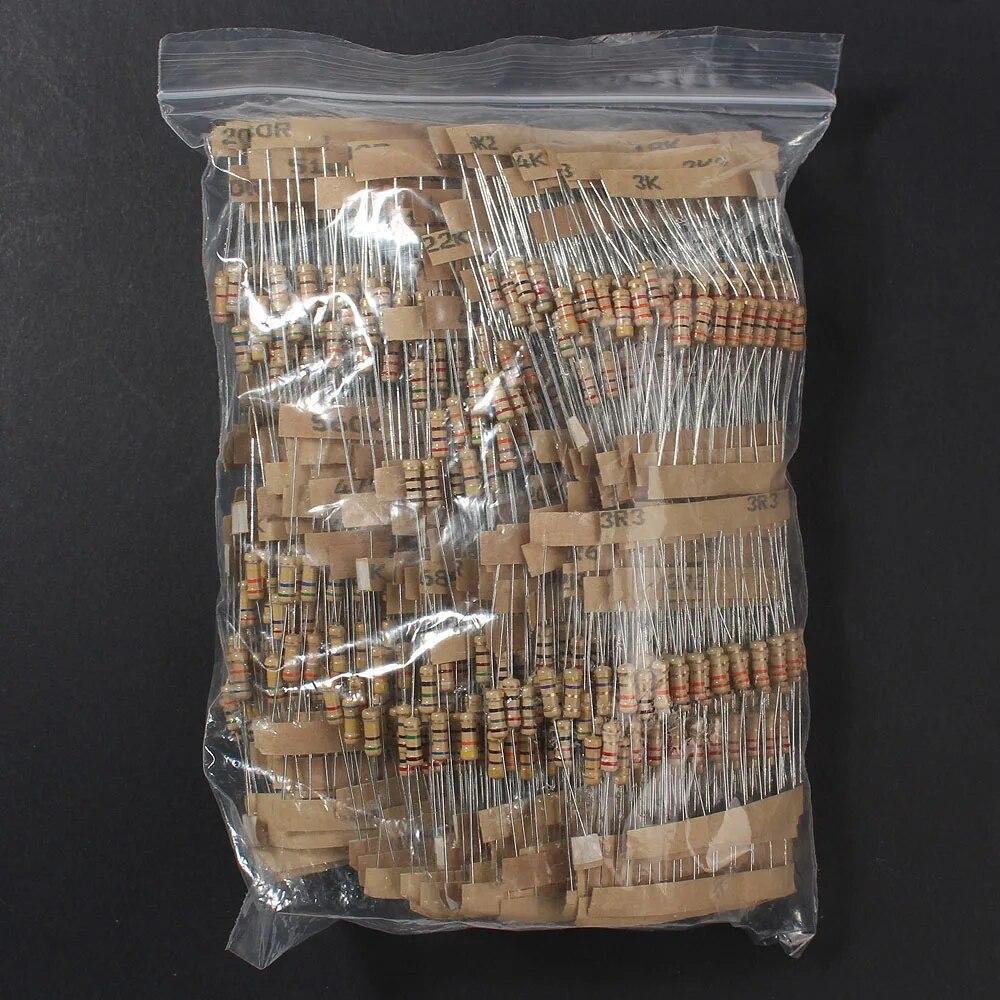 Набор резисторов из углеродной пленки 1/2 Вт, 5% комплект резисторов, 0,5 Вт, 1 Ом ~ 10 м, набор резисторов в ассортименте, 5,1 К, 5,6 К, 6,8 К